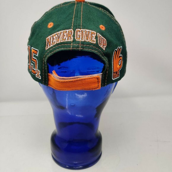 WWE UCME HLR Green Orange Never Give Up Hat Cap Baseball Snapback - Picture 6 of 6